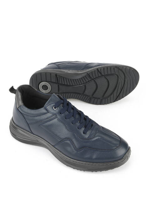 Hakiki Deri Erkek Konfor Ayakkabı Lacivert