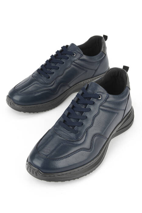 Hakiki Deri Erkek Konfor Ayakkabı Lacivert