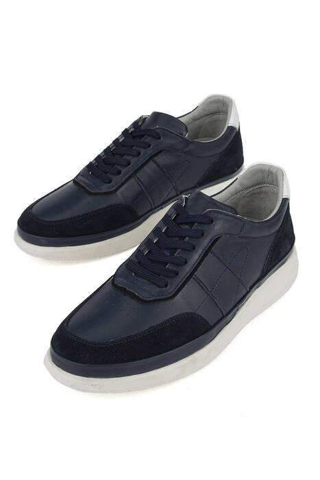 Hakiki Deri Erkek Konfor Ayakkabı Lacivert