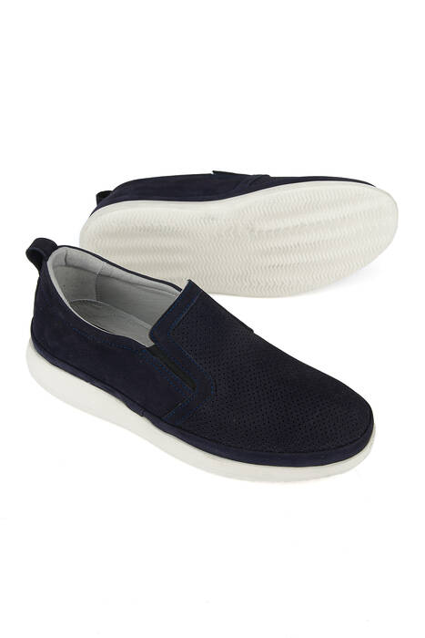 Hakiki Deri Erkek Konfor Ayakkabı Lacivert