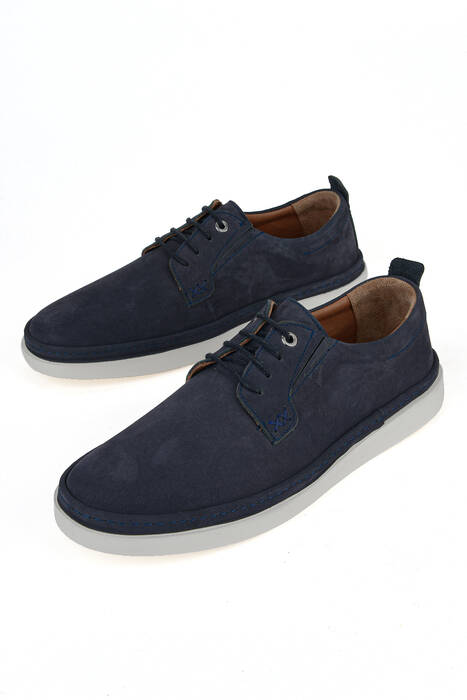 Hakiki Deri Erkek Konfor Ayakkabı Lacivert