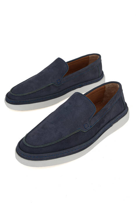 Hakiki Deri Erkek Konfor Ayakkabı Lacivert