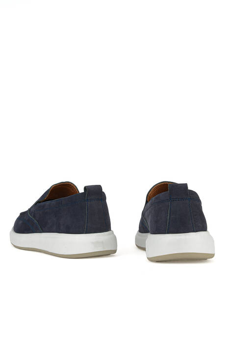 Hakiki Deri Erkek Konfor Ayakkabı Lacivert