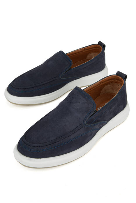 Hakiki Deri Erkek Konfor Ayakkabı Lacivert