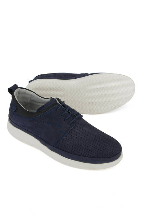 Hakiki Deri Erkek Konfor Ayakkabı Lacivert