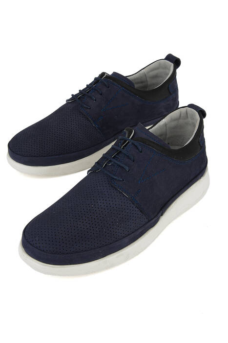 Hakiki Deri Erkek Konfor Ayakkabı Lacivert