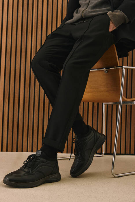 Hakiki Deri Erkek Konfor Ayakkabı Siyah