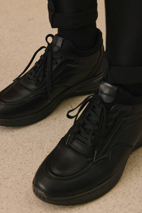 Hakiki Deri Erkek Konfor Ayakkabı Siyah