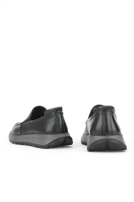 Hakiki Deri Erkek Konfor Ayakkabı Siyah