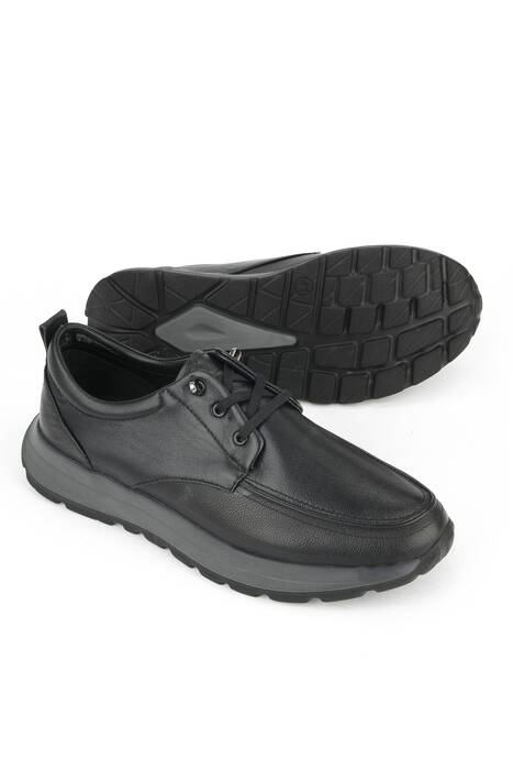 Hakiki Deri Erkek Konfor Ayakkabı Siyah