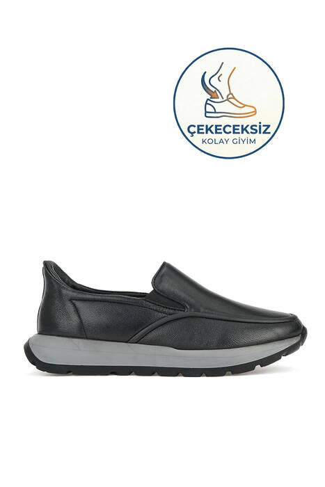 Hakiki Deri Erkek Konfor Ayakkabı Siyah