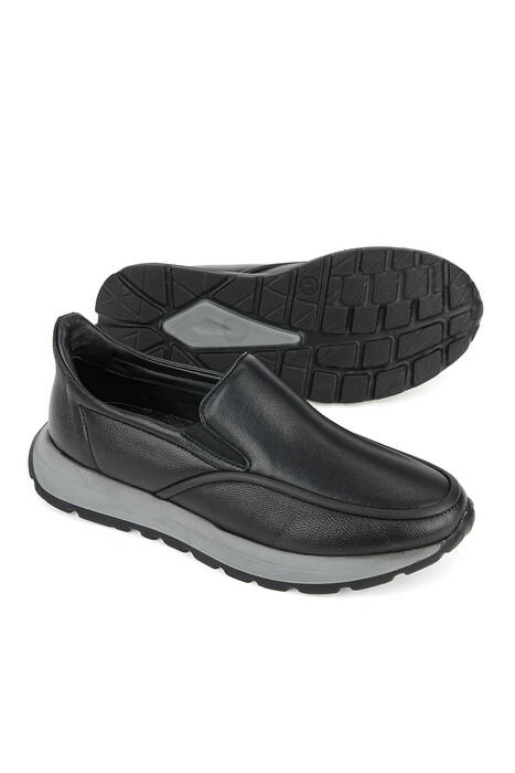 Hakiki Deri Erkek Konfor Ayakkabı Siyah