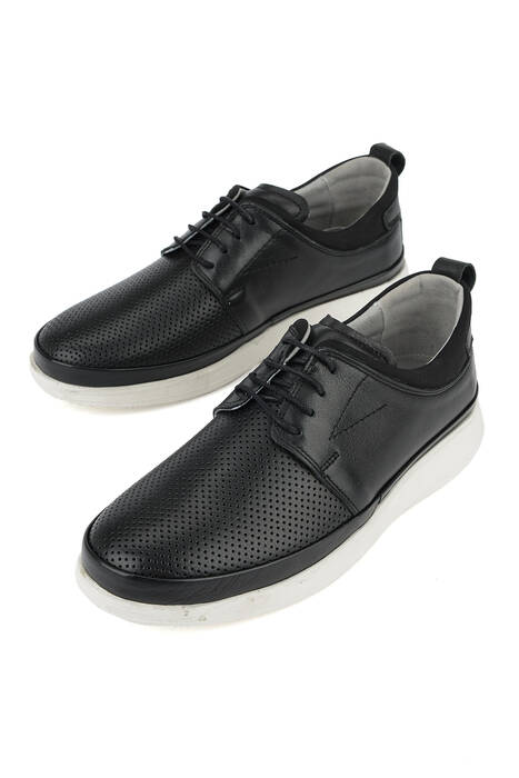 Hakiki Deri Erkek Konfor Ayakkabı Siyah