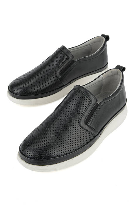 Hakiki Deri Erkek Konfor Ayakkabı Siyah