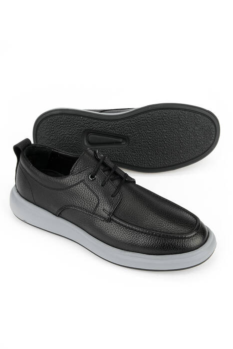 Hakiki Deri Erkek Konfor Ayakkabı Siyah