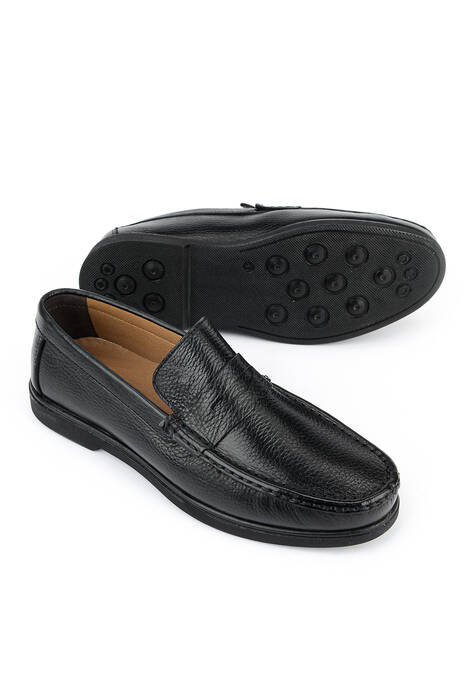 Hakiki Deri Erkek Konfor Ayakkabı Siyah