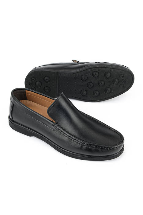 Hakiki Deri Erkek Konfor Ayakkabı Siyah