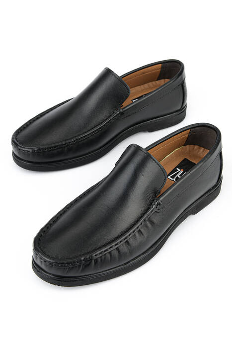 Hakiki Deri Erkek Konfor Ayakkabı Siyah