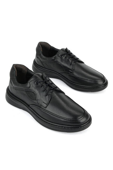 Hakiki Deri Erkek Konfor Ayakkabı Siyah