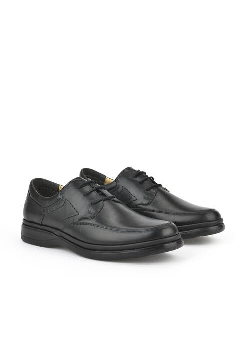 Black Genuine Leather Men's Comfort Shoes