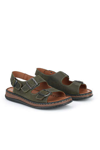 Ziya - Khaki Genuine Leather Men's Sandals (1)