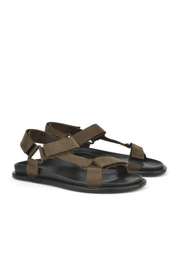 Ziya - Khaki Genuine Leather Men's Sandals (1) Ziya - Khaki Genuine Leather Men's Sandals (1)