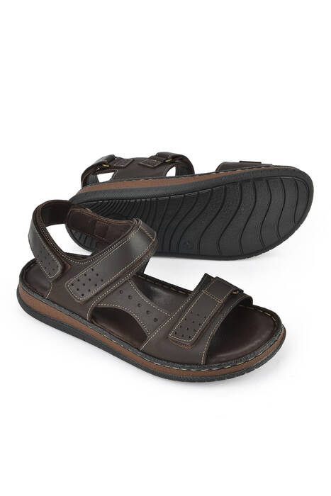 Hakiki Deri Erkek Sandalet Kahverengi