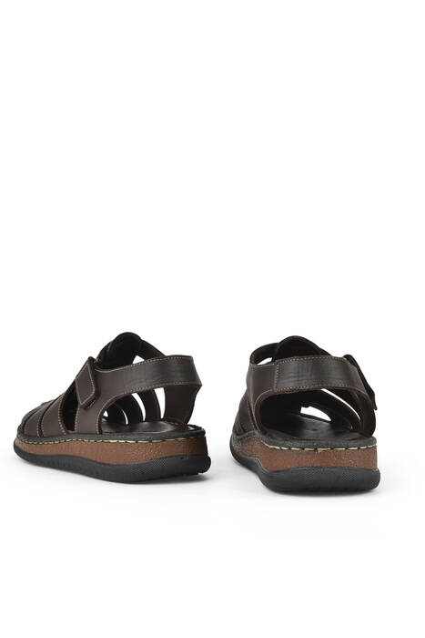 Hakiki Deri Erkek Sandalet Kahverengi