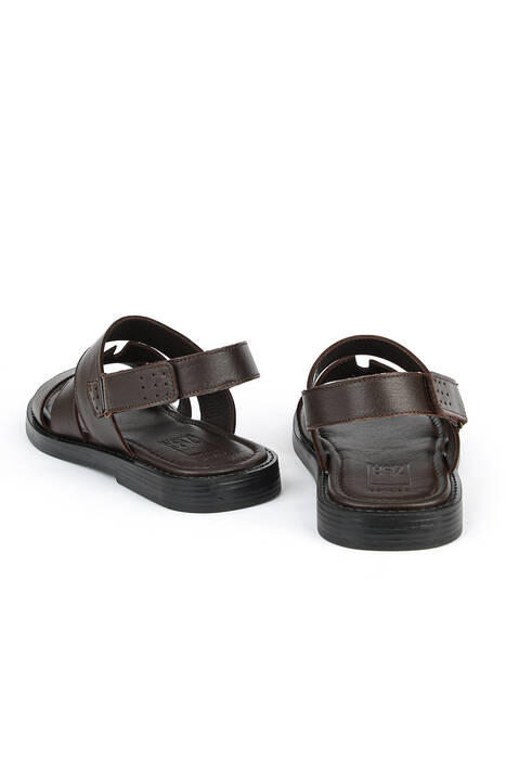 Hakiki Deri Erkek Sandalet Kahverengi