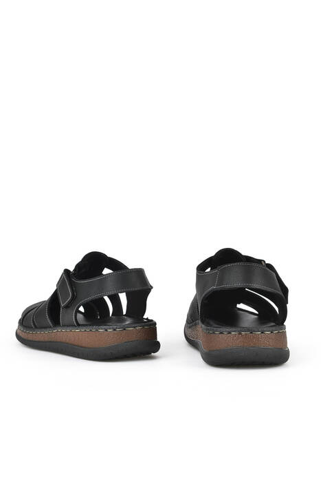 Hakiki Deri Erkek Sandalet Siyah