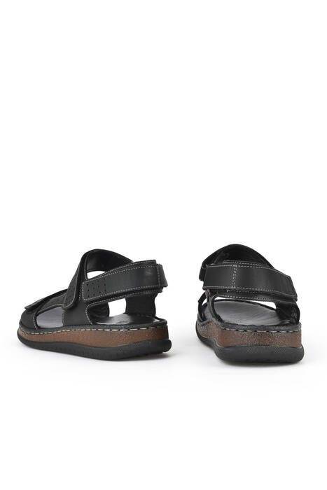 Hakiki Deri Erkek Sandalet Siyah