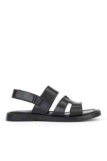 Ziya - Black Genuine Leather Men's Sandals