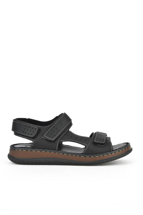 Hakiki Deri Erkek Sandalet Siyah