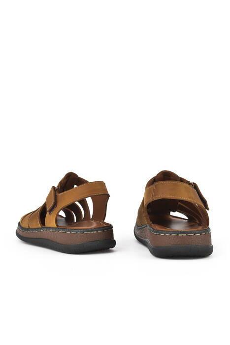 Hakiki Deri Erkek Sandalet Taba