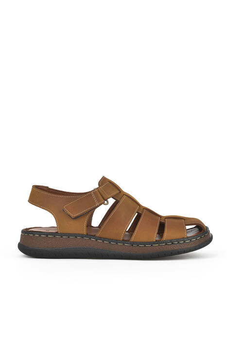 Hakiki Deri Erkek Sandalet Taba