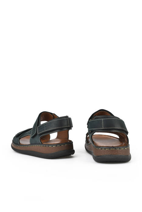 Hakiki Deri Erkek Sandalet Yeşil