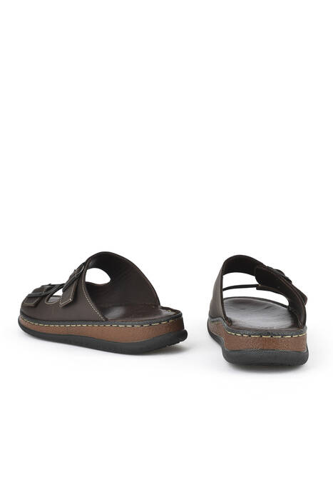 Hakiki Deri Erkek Terlik Kahverengi