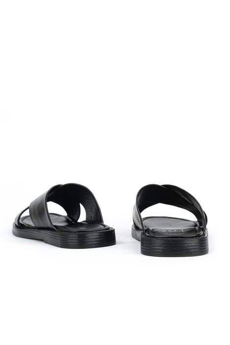 Hakiki Deri Erkek Terlik Siyah