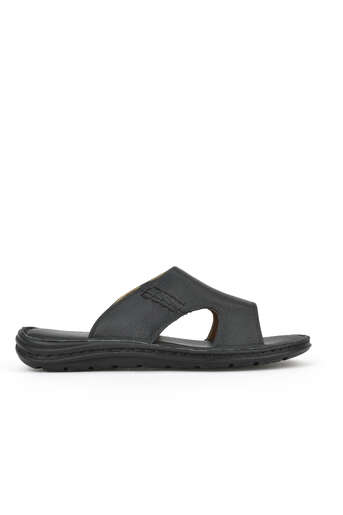Ziya - Black Genuine Leather Men's Slippers Ziya - Black Genuine Leather Men's Slippers