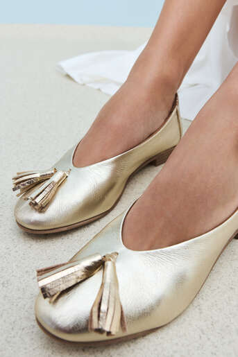 Ziya - Hakiki Deri Kadın Babet Altın (1) Ziya - Hakiki Deri Kadın Babet Altın (1)