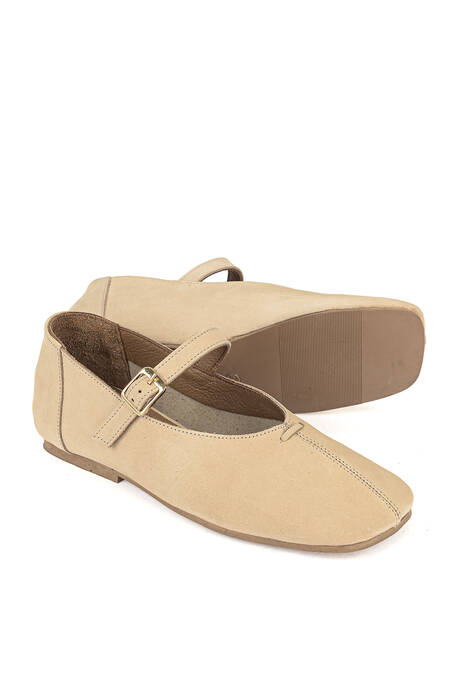 Hakiki Deri Kadın Babet Bej