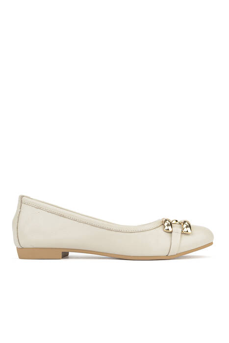 Hakiki Deri Kadın Babet Bej