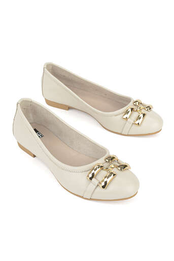 Ziya - Hakiki Deri Kadın Babet Bej (1)