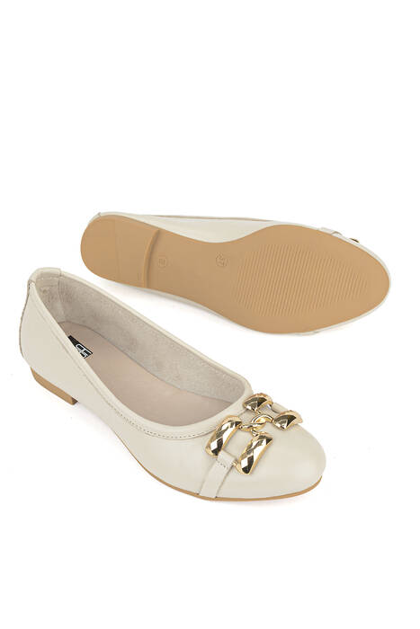 Hakiki Deri Kadın Babet Bej