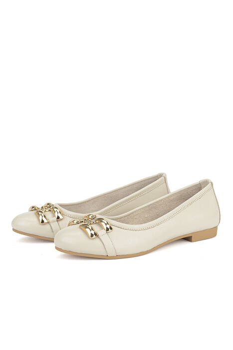 Hakiki Deri Kadın Babet Bej