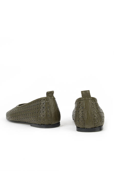 Hakiki Deri Kadın Babet Haki