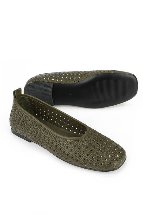 Hakiki Deri Kadın Babet Haki