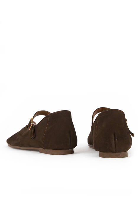 Hakiki Deri Kadın Babet Kahverengi