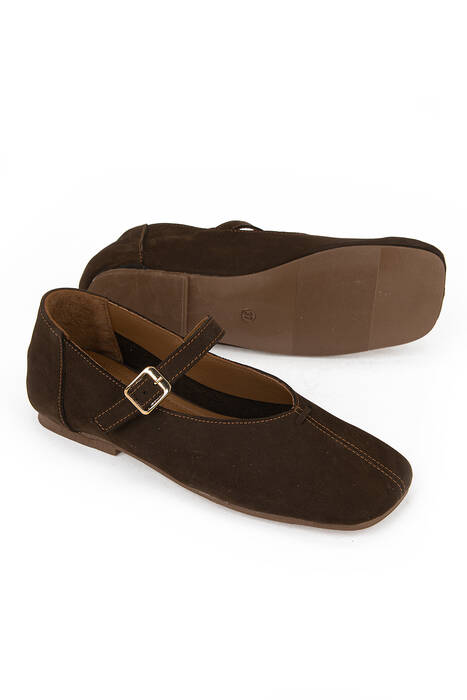 Hakiki Deri Kadın Babet Kahverengi