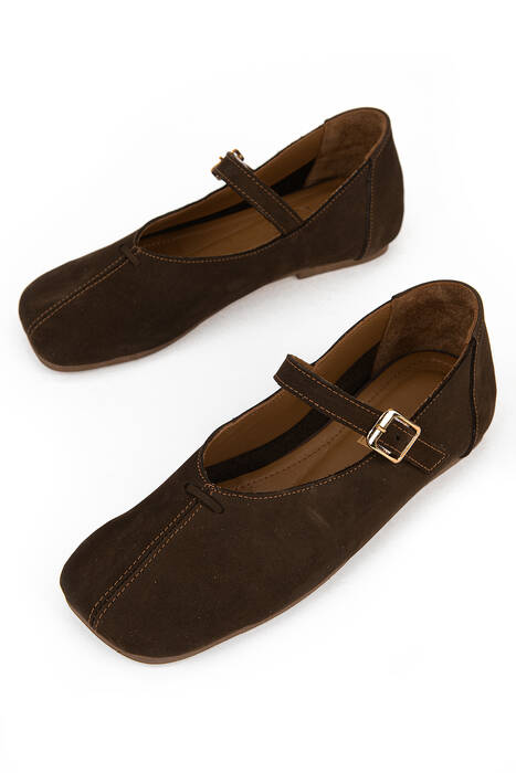 Hakiki Deri Kadın Babet Kahverengi